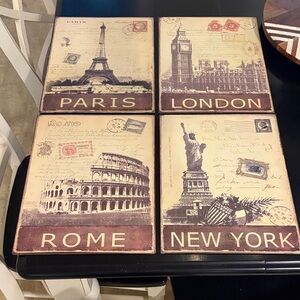 Vintage City Wall Art Set